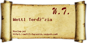 Wettl Terézia névjegykártya